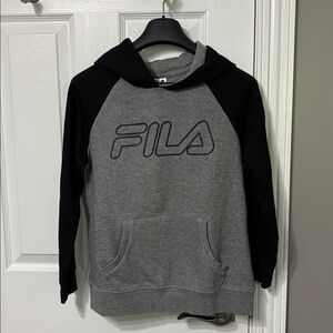 Fila Black and Gray Pullover Hoodie